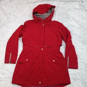 Vintage‎ Nautica Womens Jacket Red S Hooded Lined Pockets Active Casual